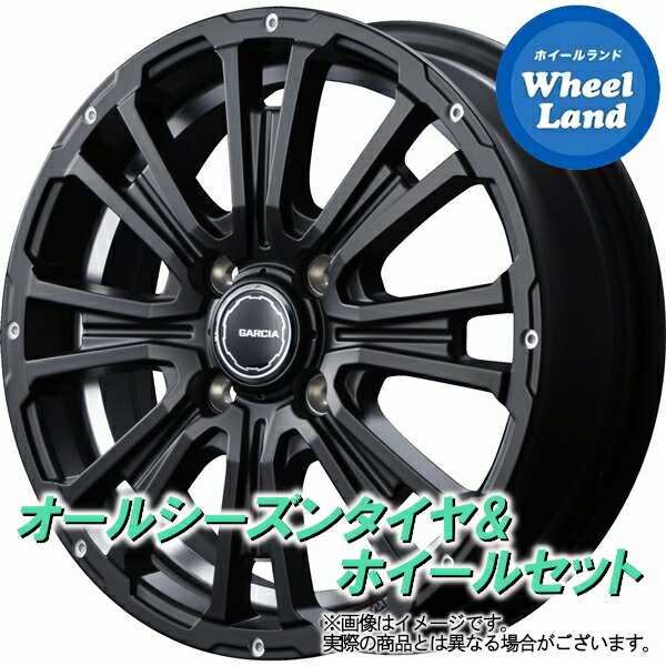 【5日(水)クーポンあり!!】【タイヤ交換対象】ダイハツ ミラ イース LA350S MID ガルシア SSリボルバーKC SGBK/アンダーカットDC ダンロップ オールシーズン MAXX AS1 155/65R14 14インチ オールシーズンタイヤ ホイール セット 4本1台分