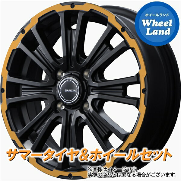 【15日(水)クーポンあり!!】【タイヤ交換対象】ホンダ ゼスト スパーク JE系 ターボ車 MID ガルシア SSリボルバーKC SGBK/リボルバーOR ダンロップ EC202L 165/55R14 14インチ サマータイヤ ホイール セット 4本1台分