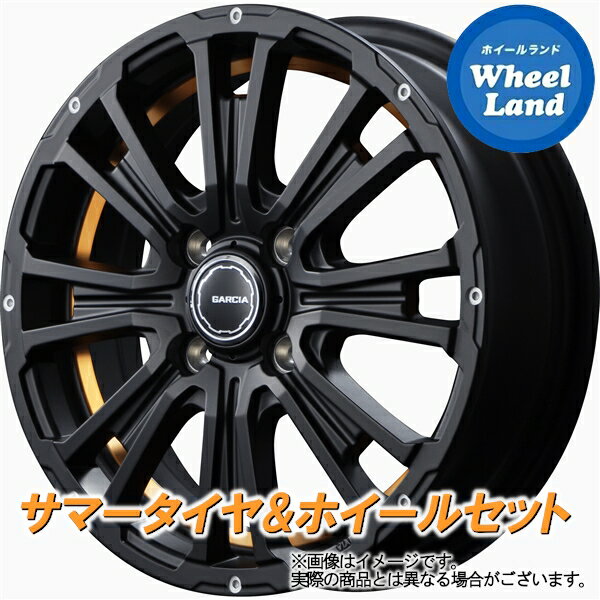 【20日(月)クーポンでお得!!】【タイヤ交換対象】ホンダ ライフ JC系 NA車 4WD MID ガルシア SSリボルバーKC SGBK/UCオレンジ ダンロップ ディレッツァ Z3 165/55R14 14インチ サマータイヤ ホイール セット 4本1台分