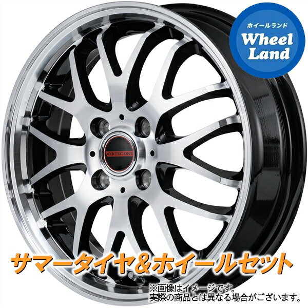 【20日(月)クーポンでお得!!】【タイヤ交換対象】ホンダ ゼスト JE系 NA車 4WD MID ヴァーテックワン EXE10 V_S BK／ミラーカット BS ポテンザ アドレナリンRE004 165/50R15 15インチ サマータイヤ ホイール セット 4本1台分