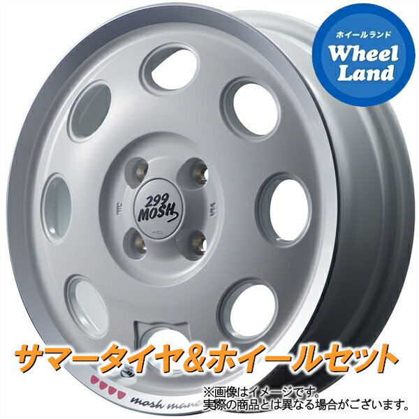 【1日(土)ワンダフル&クーポン!!】【タイヤ交換対象】ダイハツ ミラジーノ L650系 MID 299モッシュ マネキ Shiro ヨコハマ ブルーアース GT AE51 155/65R14 14インチ サマータイヤ ホイール セット 4本1台分