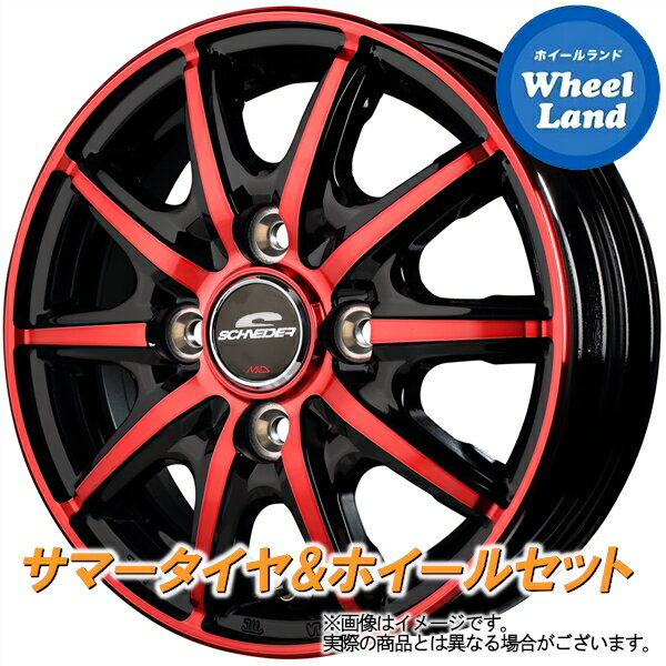 【20日(月)クーポンでお得!!】【タイヤ交換対象】マツダ キャロル HB36系 MID シュナイダー RX10-K BKPO/クリスタルレッドクリア ヨコハマ ブルーアース RV RV-03CK 155/65R14 14インチ サマータイヤ ホイール セット 4本1台分