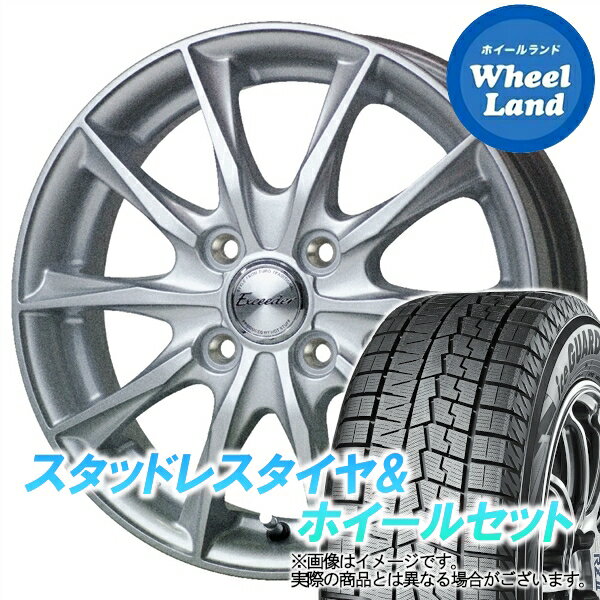 【25日(土)はお得な日!!】【タイヤ交換対象】ニッサン ウイングロード Y12系 ホットスタッフ エクシーダー E06 メタルシルバー ヨコハマ アイスガード 7 IG70 175/70R14 14インチ スタッドレスタイヤ&ホイールセット 4本1台分