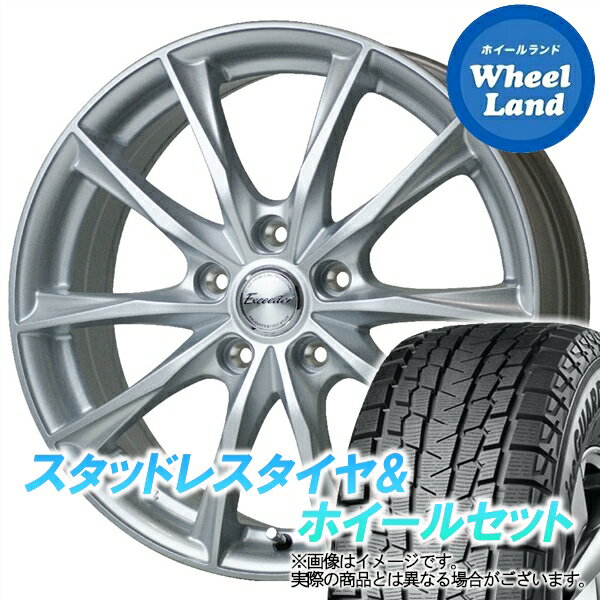 【25日(土)はお得な日!!】【タイヤ交換対象】ミツビシ アウトランダー CW5W ホットスタッフ エクシーダー E06 メタルシルバー ヨコハマ アイスガード SUV G075 215/70R16 16インチ スタッドレスタイヤ&ホイールセット 4本1台分