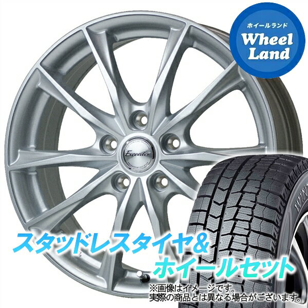 【25日(土)はお得な日!!】【タイヤ交換対象】ホンダ シビックセダン FC1 ホットスタッフ エクシーダー E06 メタルシルバー ダンロップ ウインターマックス WM02 215/50R17 17インチ スタッドレスタイヤ&ホイールセット 4本1台分