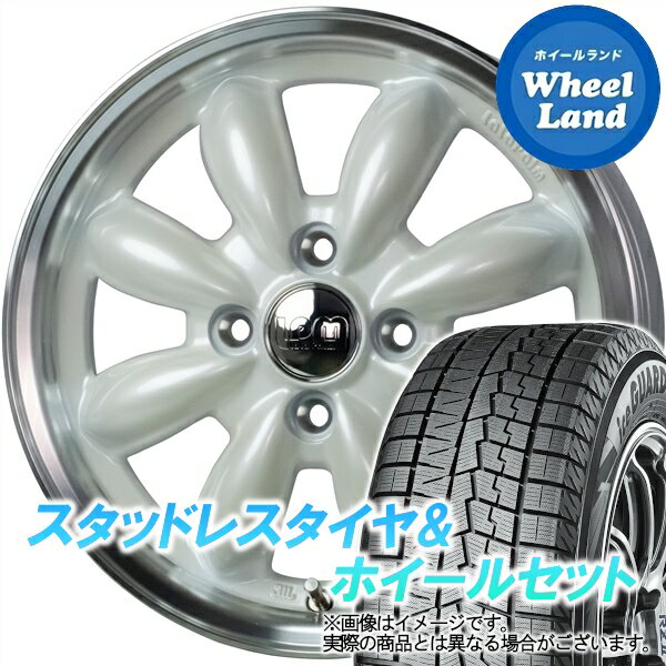 【20日(月)クーポンでお得!!】【タイヤ交換対象】ホンダ N ONE JG系 NA車 2WD HOT STUFF ララパーム カップ2 パールホワイト／PO ヨコハマ アイスガード 7 IG70 155/65R14 14インチ スタッドレスタイヤ&ホイールセット 4本1台分