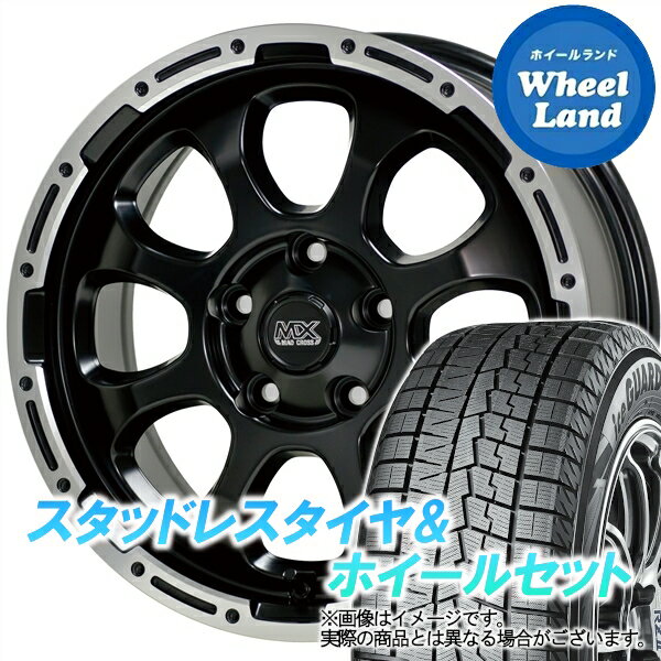 【25日(土)はお得な日!!】【タイヤ交換対象】ホンダ シビックセダン FC1 ホットスタッフ マッドクロス グレイス BK＆リムPO ヨコハマ アイスガード 7 IG70 215/55R16 16インチ スタッドレスタイヤ&ホイールセット 4本1台分