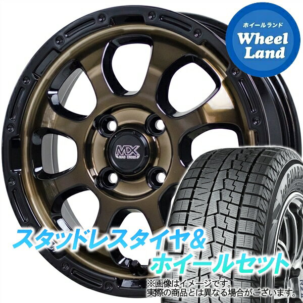 【20日(月)クーポンでお得!!】【タイヤ交換対象】マツダ AZワゴン MJ23S ホットスタッフ マッドクロス グレイス ブロンズ＆リムBK ヨコハマ アイスガード 7 IG70 155/65R14 14インチ スタッドレスタイヤ&ホイールセット 4本1台分