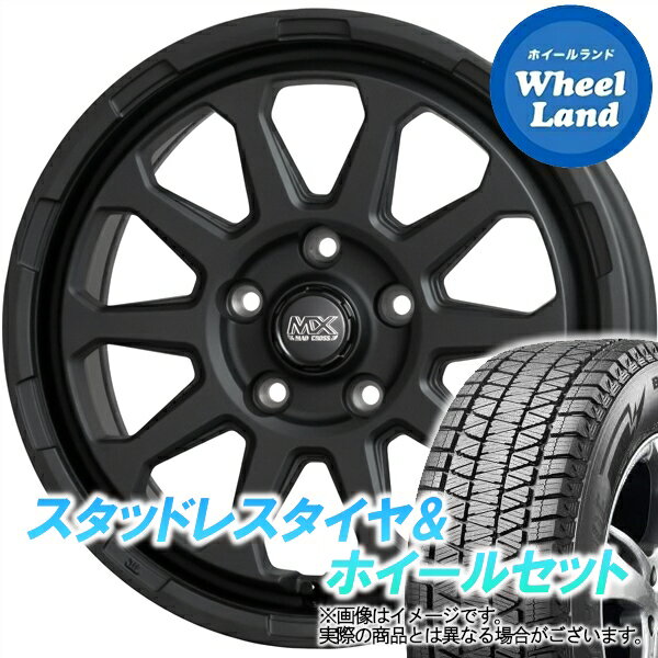 【25日(土)はお得な日!!】【タイヤ交換対象】ミツビシ アウトランダーPHEV GG2W ホットスタッフ マッドクロス レンジャー マットBK ブリヂストン ブリザック DM-V3 215/70R16 16インチ スタッドレスタイヤ&ホイールセット 4本1台分