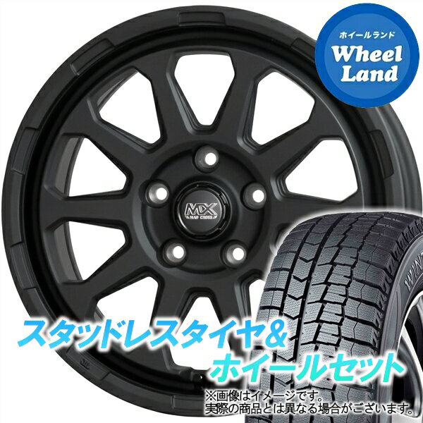 【20日(月)クーポンでお得!!】【タイヤ交換対象】トヨタ クラウン AZSH21 2.5L 4WD ホットスタッフ マッドクロス レンジャー マットBK ダンロップ ウインターマックス WM02 215/55R17 17インチ スタッドレスタイヤ&ホイールセット 4本1台分