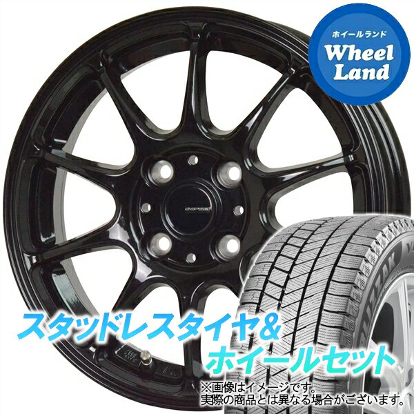 【15日(水)クーポンあり!!】【タイヤ交換対象】ニッサン モコ MG22系 ホットスタッフ Gスピード G-07 メタリックブラック ブリヂストン ブリザック VRX3 165/50R15 15インチ スタッドレスタイヤ&ホイールセット 4本1台分