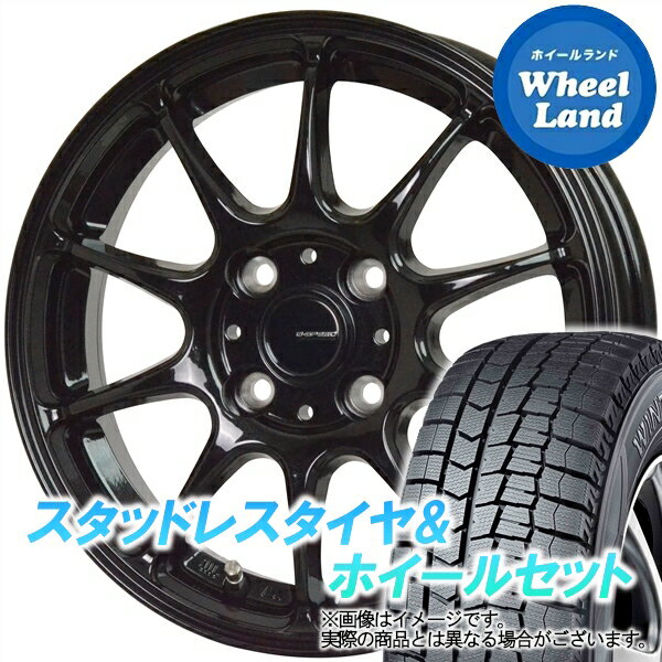 【15日(水)クーポンあり!!】【タイヤ交換対象】ダイハツ ミラ カスタム L250,260系 ホットスタッフ Gスピード G-07 メタリックブラック ダンロップ ウインターマックス WM02 165/55R14 14インチ スタッドレスタイヤ&ホイールセット 4本1台分