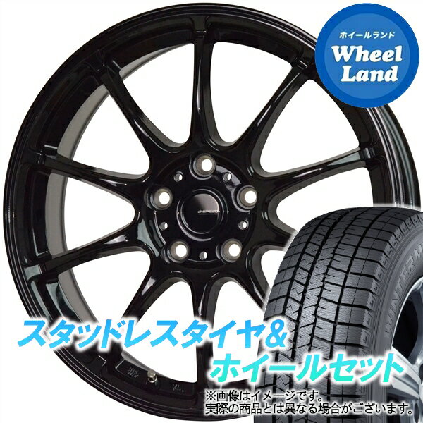 【1日(土)ワンダフル&クーポン!!】【タイヤ交換対象】マツダ アクセラ BK系 ホットスタッフ Gスピード G-07 メタリックブラック ダンロップ ウインターマックス WM03 195/65R15 15インチ スタッドレスタイヤ&ホイールセット 4本1台分