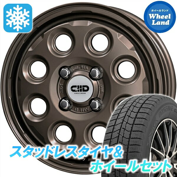 【25日(火)お得なクーポン!!】【タイヤ交換対象】スズキ シボレークルーズ HR系 KYOHO カワイイ　デコル ネイチャー マットダークBR トーヨー オブザーブ GIZ3 165/65R15 15インチ スタッドレスタイヤ&ホイールセット 4本1台分