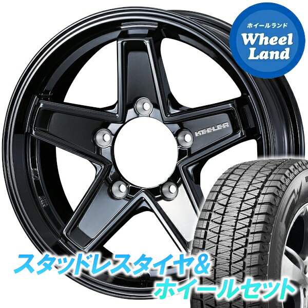 【30日〜1日お得なクーポン!!】【タイヤ交換対象】 WEDS キーラー タクティクス グロスブラック ブリヂストン ブリザック DM-V3 175/80R16 16インチ スタッドレスタイヤ&ホイールセット 4本1台分