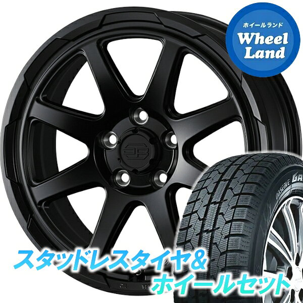 【10日（水）お得なクーポン!!】【タイヤ交換対象】 WEDS ウェッズ スタットベルク セミマットBK トーヨー オブザーブ ガリットGIZ 225/50R17 17インチ スタッドレスタイヤ&ホイールセット 4本1台分