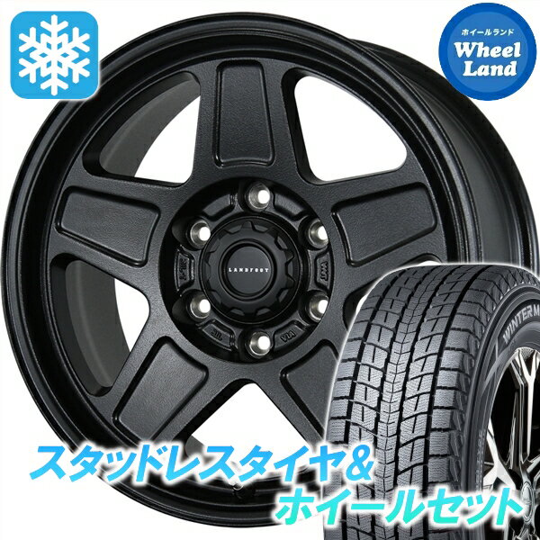 【30日〜1日お得なクーポン!!】【タイヤ交換対象】ランドクルーザー プラド 150系TZ系除くカスタム トピー ランドフット GWD ラギッドブラック ダンロップ ウインターマックス SJ8+ 265/70R17 17インチ スタッドレスタイヤ&ホイールセット 4本1台分
