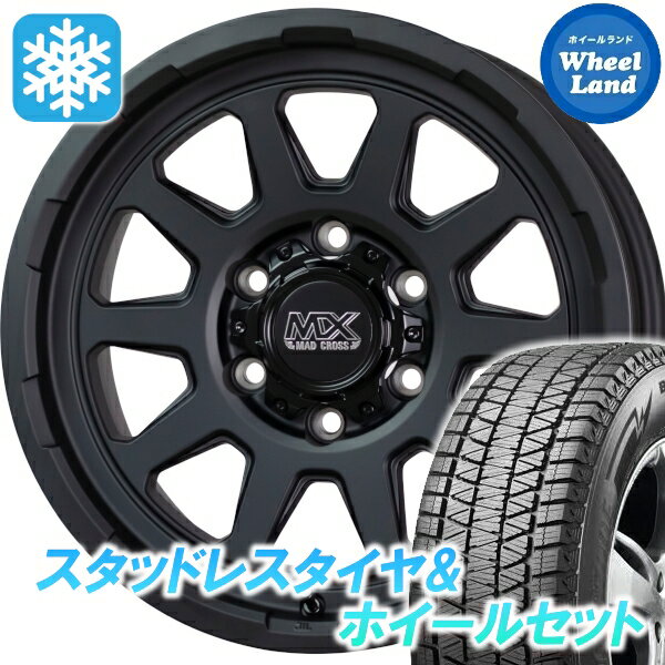 【30日〜1日お得なクーポン!!】【タイヤ交換対象】ランドクルーザー プラド 150系TZ,TZ-G ホットスタッフ マッドクロス レンジャー マットBK ブリヂストン ブリザック DM-V3 265/60R18 18インチ スタッドレスタイヤ&ホイールセット 4本1台分