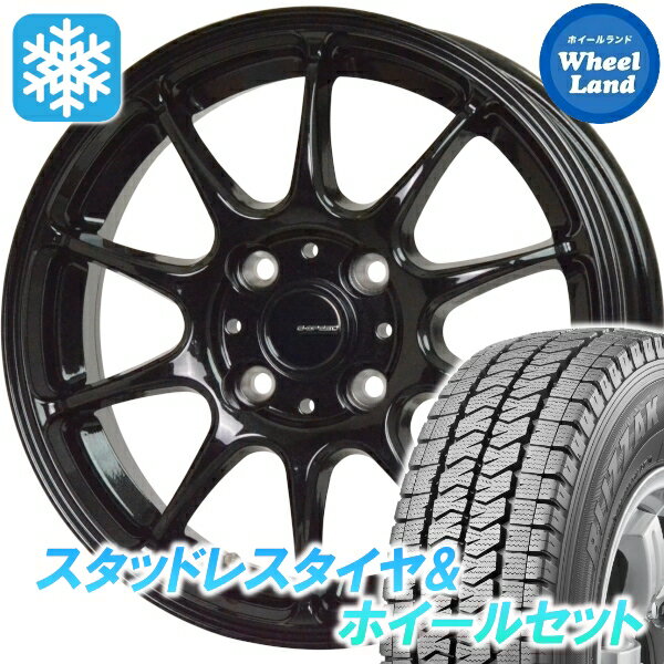 【30日〜1日お得なクーポン!!】【タイヤ交換対象】スズキ キャリィ DA63T ホットスタッフ Gスピード G-07 メタリックブラック ブリヂストン ブリザック VL10 145/80R12 12インチ スタッドレスタイヤ&ホイールセット 4本1台分