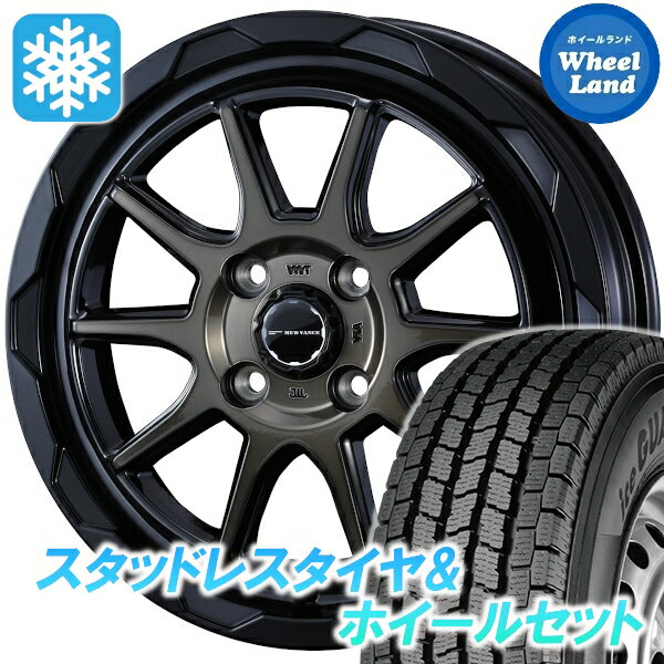 【25日(火)お得なクーポン!!】【タイヤ交換対象】スズキ キャリィ DA63T マッドヴァンス 06 BKPO/BRクリア ヨコハマ アイスガード iG91 145/80R12 12インチ スタッドレスタイヤ&ホイールセット 4本1台分