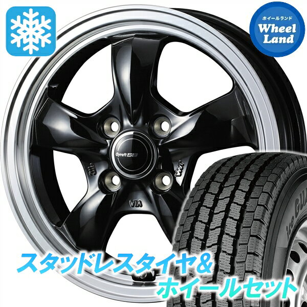 【30日〜1日お得なクーポン!!】【タイヤ交換対象】スズキ キャリィ DA63T ウェッズ グラフト 5S BK/リムポリッシュ ヨコハマ アイスガード iG91 145/80R12 12インチ スタッドレスタイヤ&ホイールセット 4本1台分