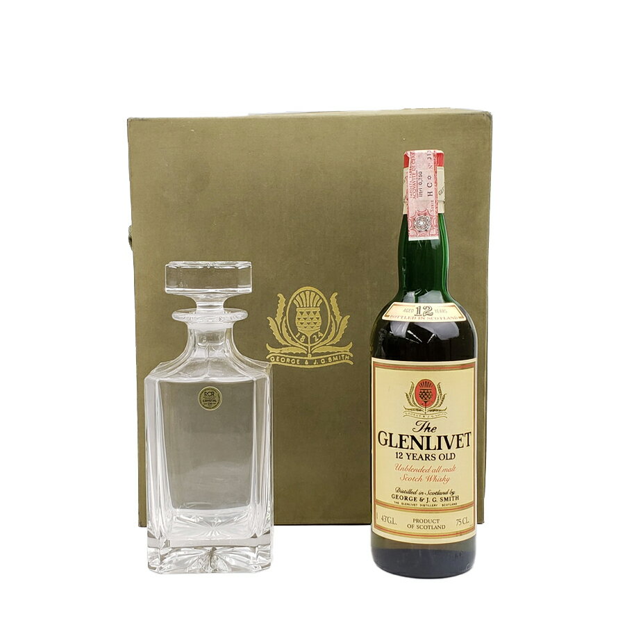 グレンリベット　12年　アンブレンデッドモルトウイスキー　43%　750ml　デキャンタ＆箱付き /The Glenlivet 12 Years Old Unblended all malt Scotch Whisky 750ml