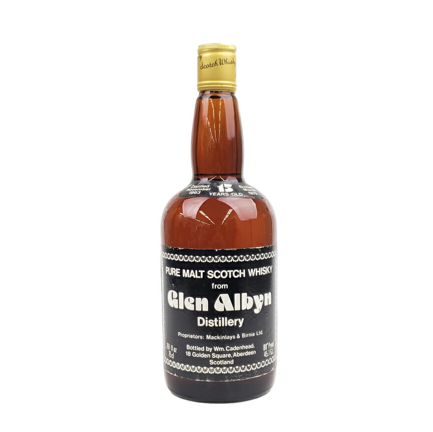 グレン アルビン 15年 1963-1979 ダンピーボトル Cadenhead's 45.7% 750ml 箱無/Glen Albyn 15 years old 1963-1979 Dumpy Bottle Cadenhead's