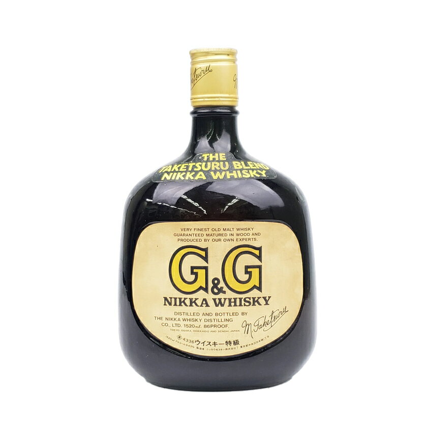 ニッカ 竹鶴 G&G 特級 黒瓶 43% 1520ml 箱無／Nikka Takekaku G&G Special Grade Black Bottle