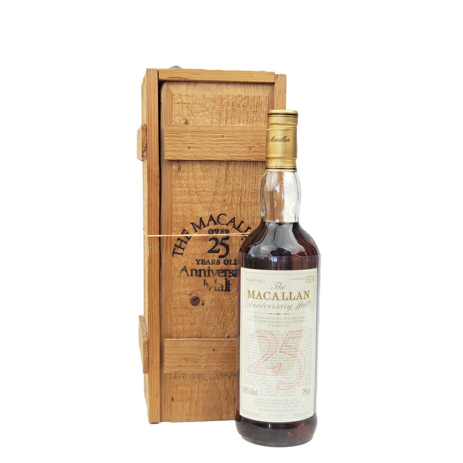 マッカラン 25年 1966-1991 アニバーサリー モルト 43% 750ml 木箱付 / Macallan 25 Year Old 1966-1991 Anniversary Malt