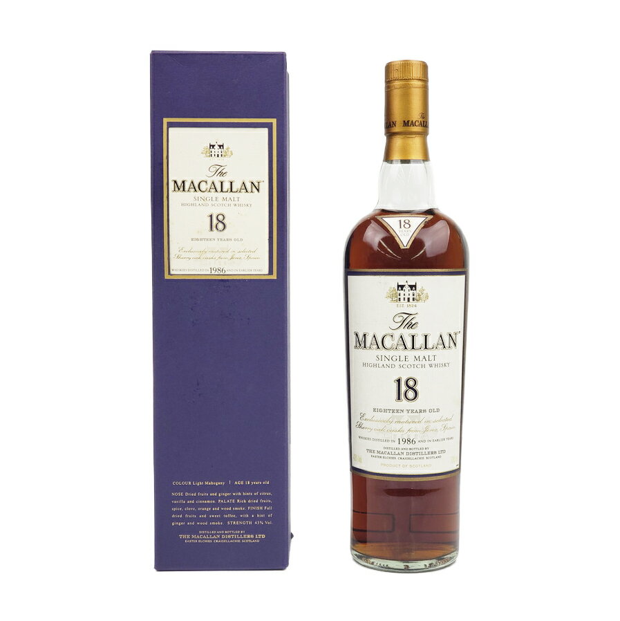 }bJ 18N 1986 43% 700ml t^Macallan 18 years old 1986