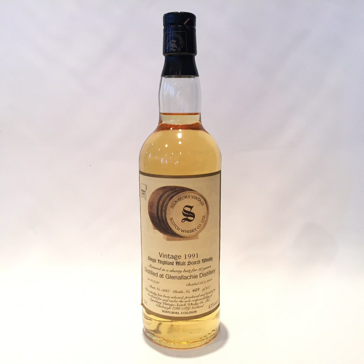 グレンアラヒ Glenallachie Signatory Vintage 1991 - 2001 10 Years old 43 % vol / 70cl Sherry Butt matured Cask 3867