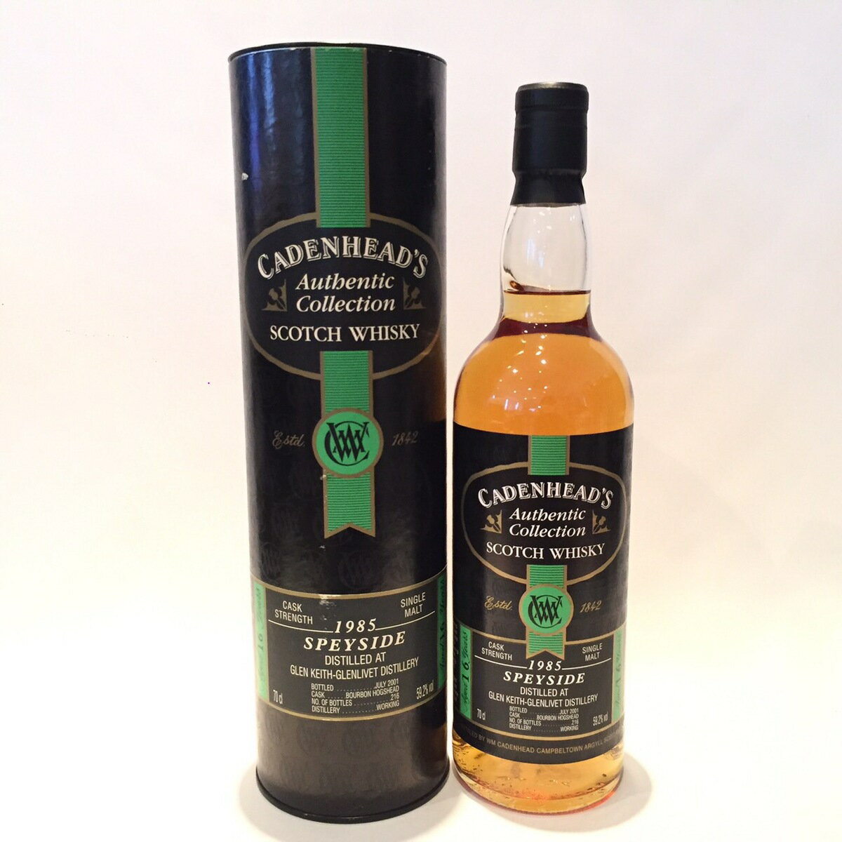 グレン キース　Glen KeithWm. CadenheadAuthentic Collection1985 - 200116 Years old59.2% vol / 70 clBourbon Hogshead maturedOne of 216