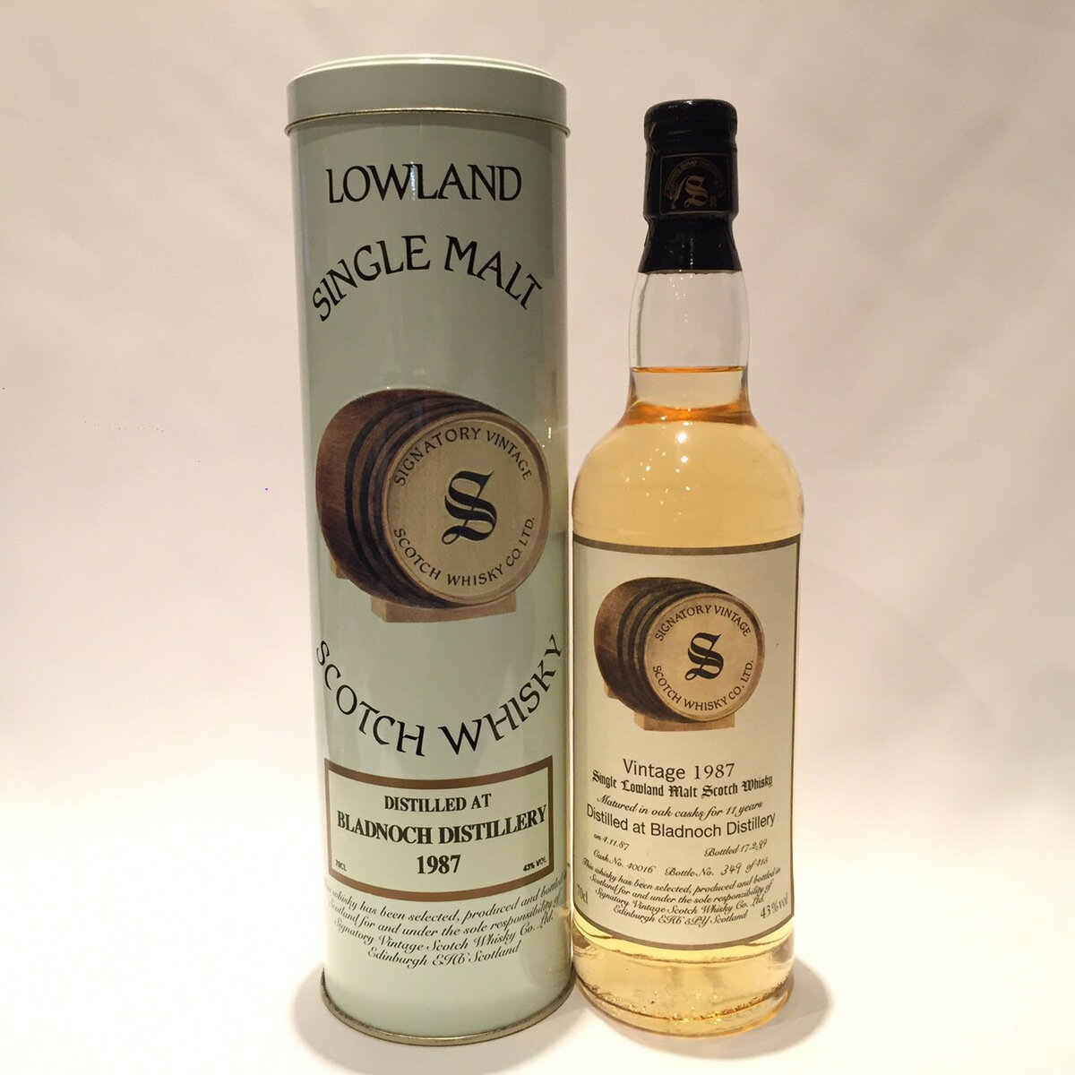 ブラドノックBladnochSignatory Vintage1987 - 199911 Years old43%vol / 70clCask 40016