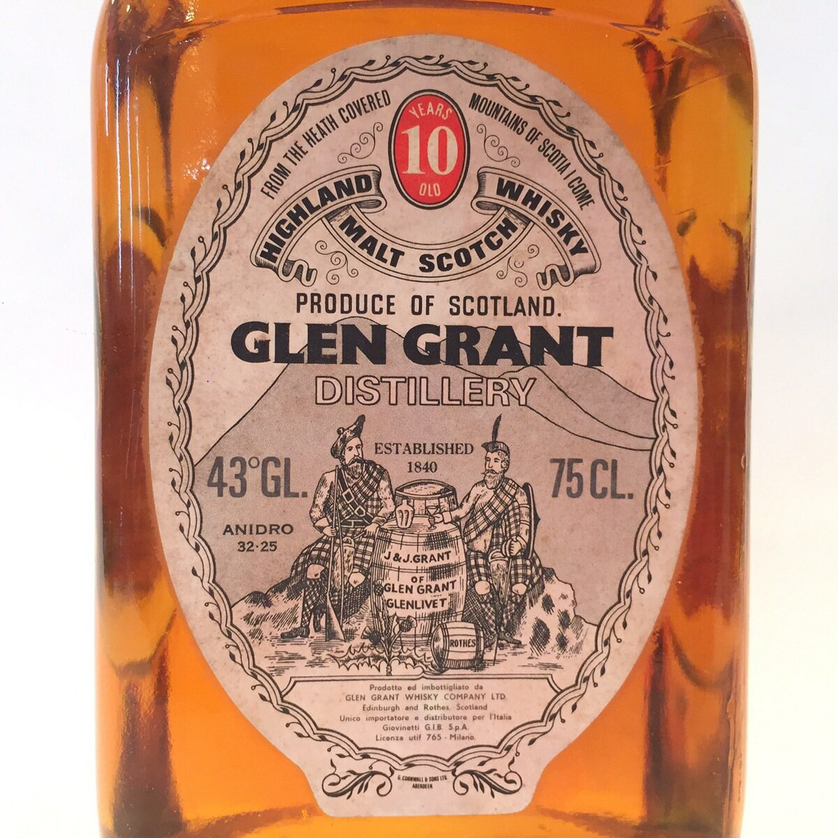 グレングラント Glen Grant Original Bottling 10 Years old 43° GL. / 75 CL. black box Giovinetti G.I.B.-S.p.A.
