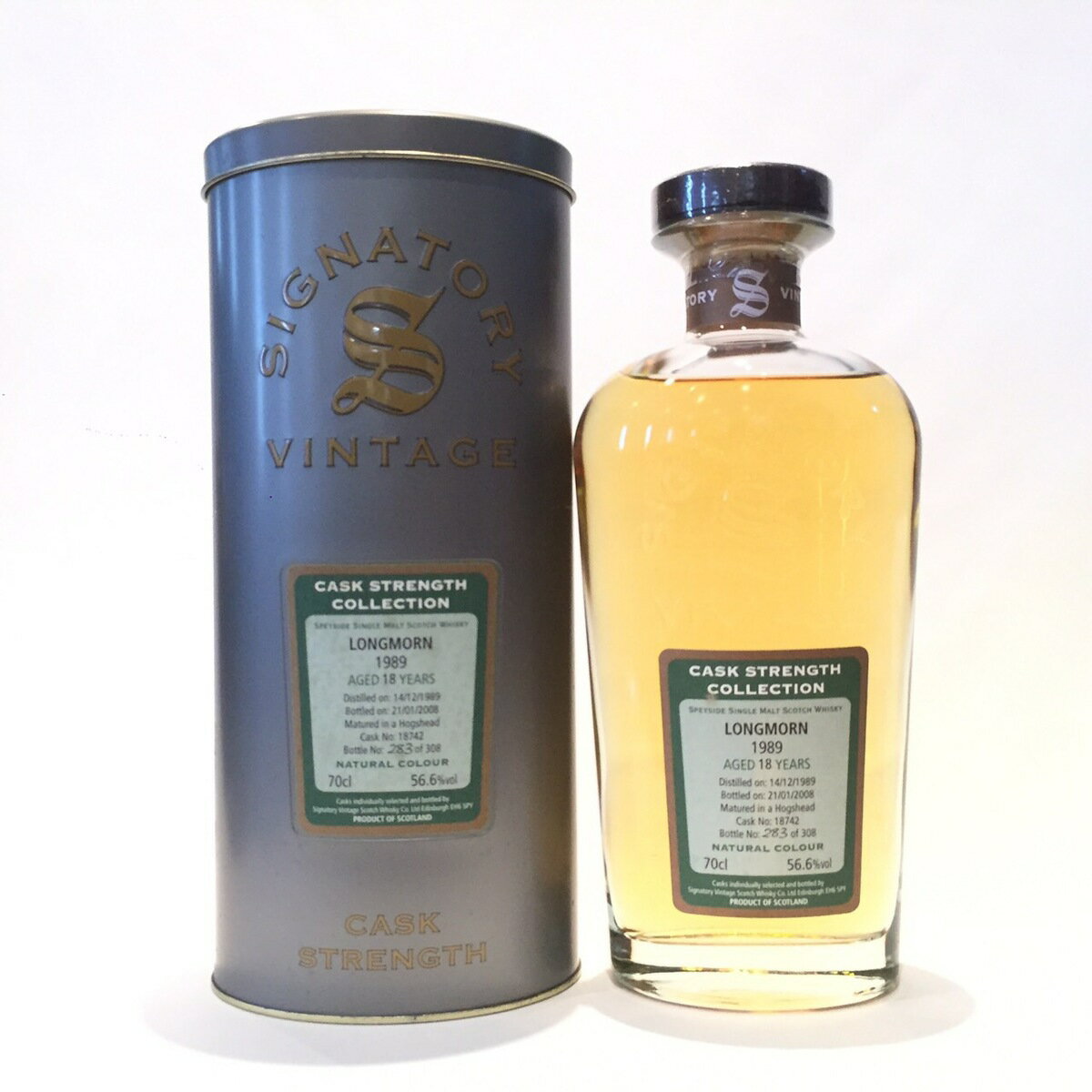 ロングモーン Longmorn Signatory Vintage Cask Strength Collection 1989 - 2008 18 Years old 56.6%vol / 70cl Cask 18742 Hogshead matured