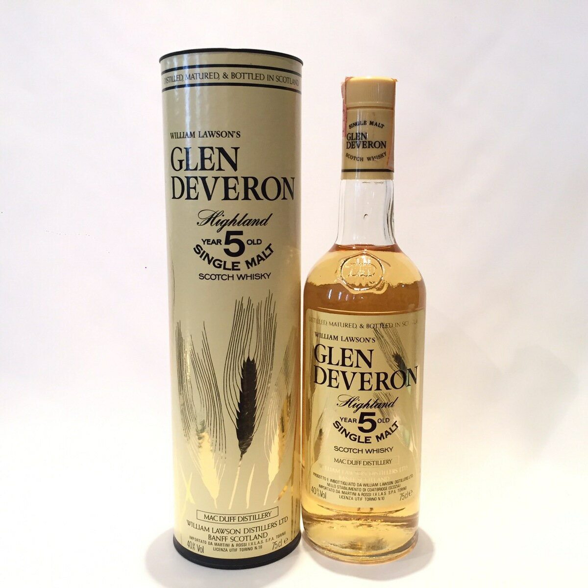 マクダフグレンデベロンMacduffGlen DeveronOriginal Bottling5 Years old40% Vol / 75cl Martini & Rossi