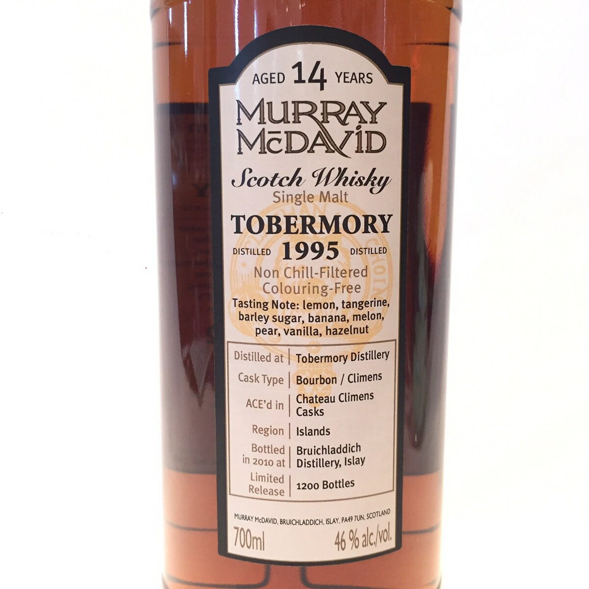 トバモリー Tobermory Murray McDavid 1995 - 2010 14 Years old 46 % alc./vol. / 700ml Bourbon Cask matured Chateau Climens Cask Finish bottled at Bruichladdich Distillery