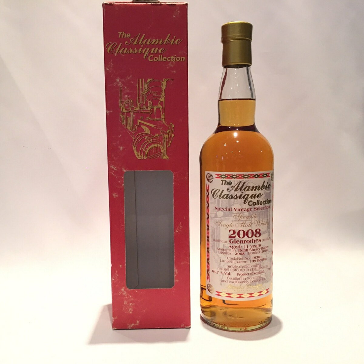 グレンロセスGlenrothesAlambic ClassiqueSpecial Vintage Selection2008 - 201911 Years old64.7% Vol. / 70cl.Cask Ref No. 19301Refill Sherry Barrel maturedOne of 139