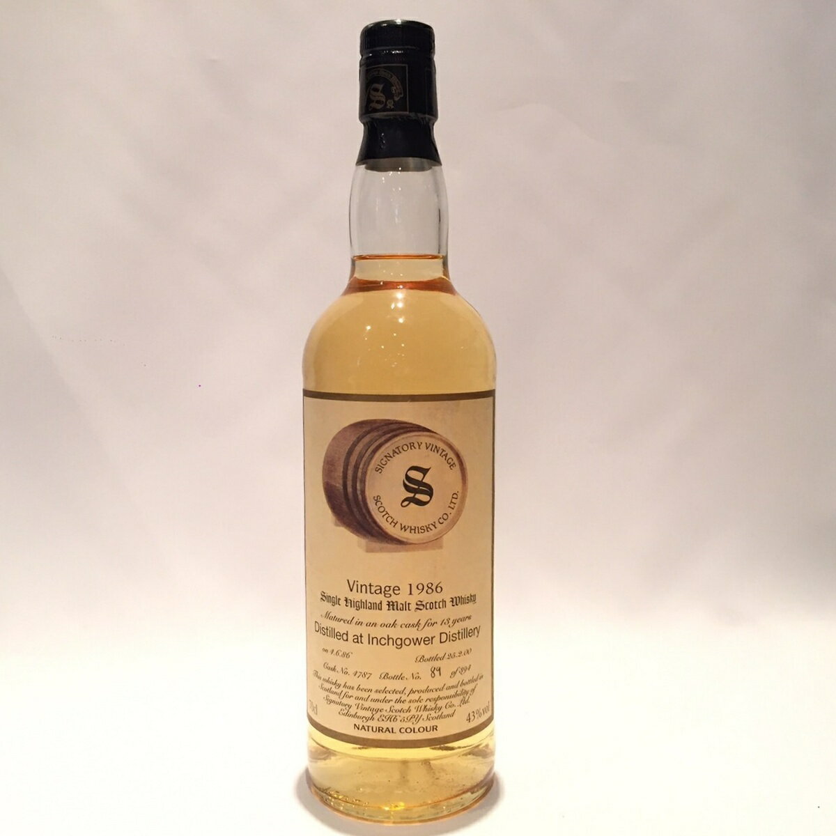 インチガワーInchgowerSignatory Vintage1986 - 200013 Years old43%vol / 70clCask 4787Oak Cask matured