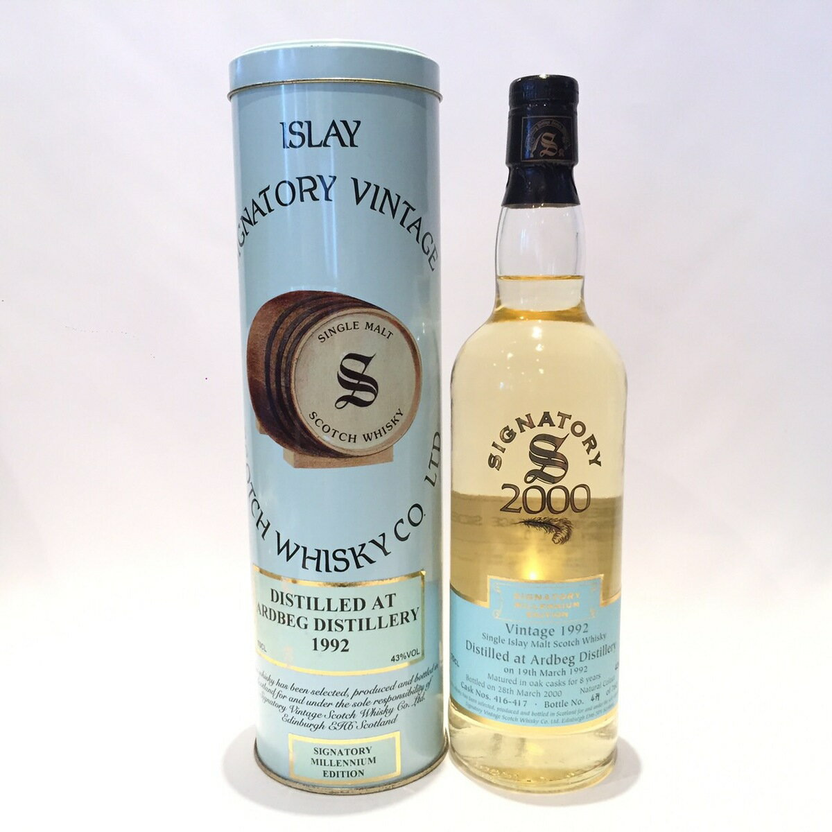 ɥ٥å Ardbeg Signatory Vintage MILLENNIUM EDITION 1992 - 2000 8 Years 43% vol. / 70 cl Ork Cask