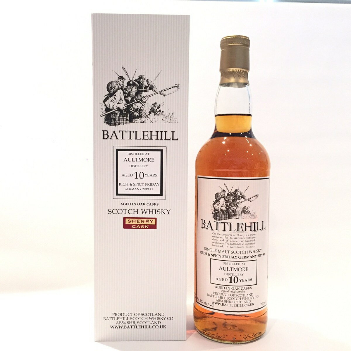 オルトモアAultmoreDuncan Taylor & Co. Ltd.Battlehill10 Years old54.5% alc/vol / 700ml2019 No.1Sherry Cask maturedRich & Spicy Friday Germany