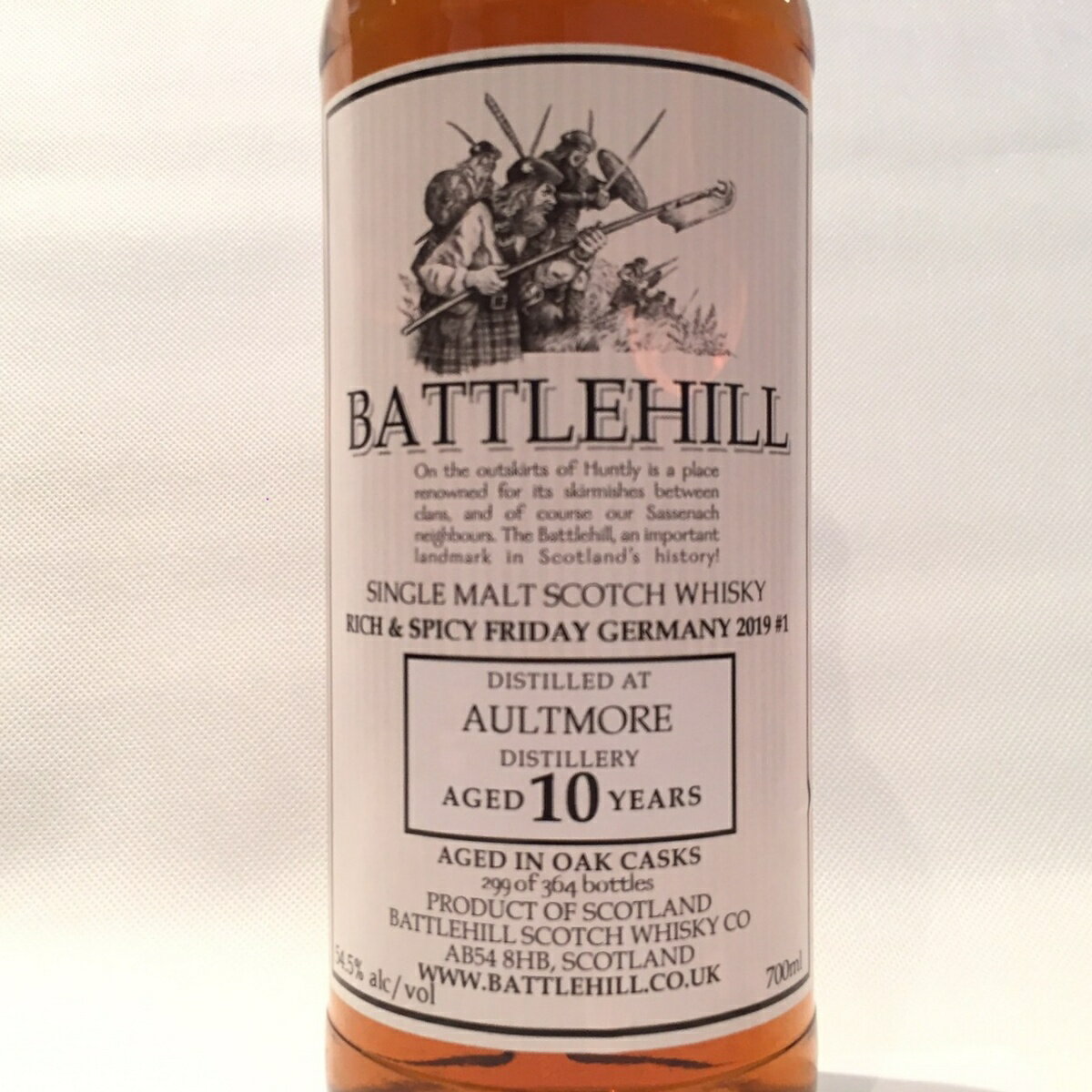 オルトモアAultmoreDuncan Taylor & Co. Ltd.Battlehill10 Years old54.5% alc/vol / 700ml2019 No.1Sherry Cask maturedRich & Spicy Friday Germany