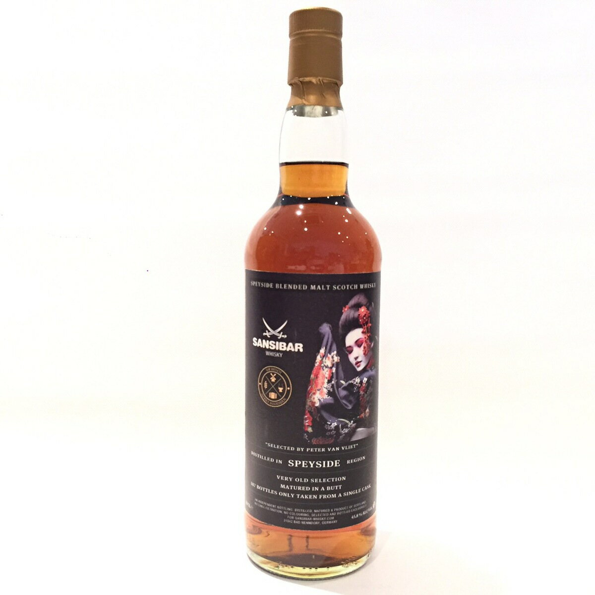 TVo[SansibarSansibar-Whisky.com45.8% ALC/VOL. / 70 CL One of 187Speyside RegionButt maturedselected by Peter Van Vliet