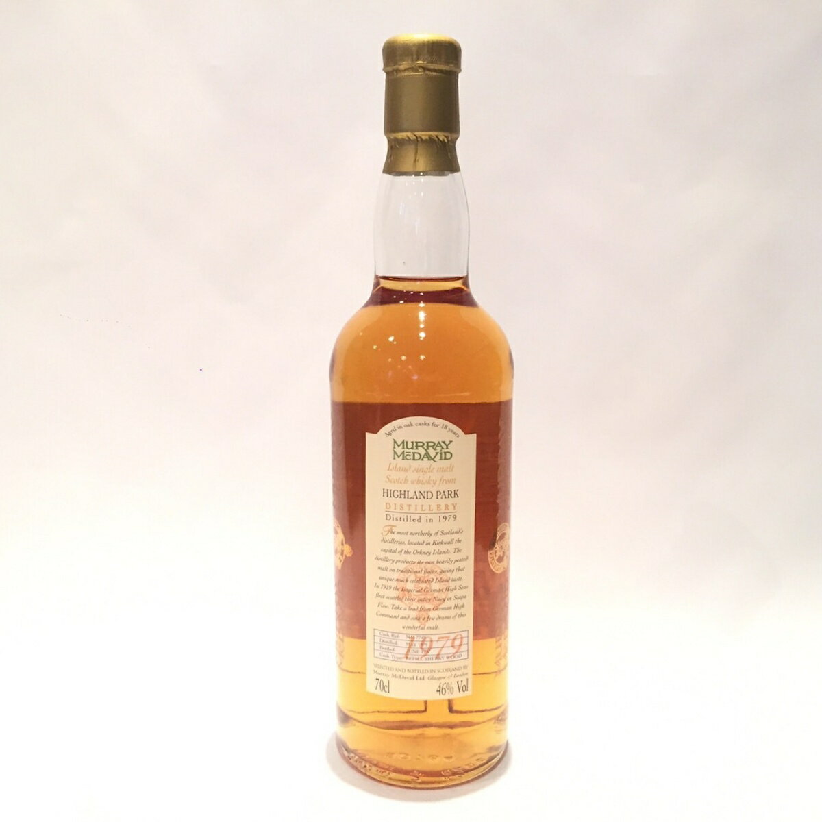 ハイランドパークHighland ParkMurray McDavid1979 - 199718 Years old46% Vol / 70clCask Ref MM 7749Refill Sherry Wood matured