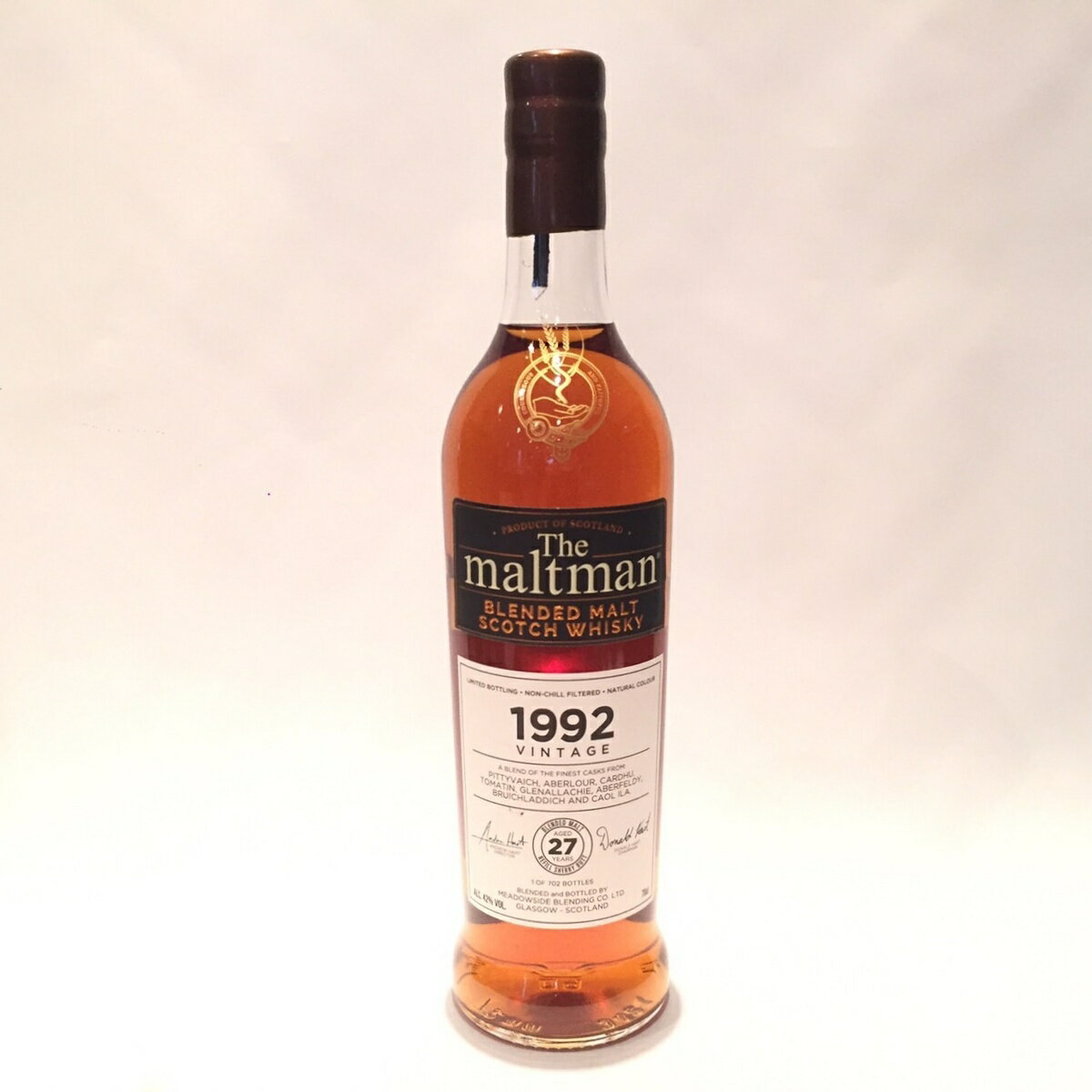 ɥ ֥ǥMeadowside BlendingThe maltman199227 Years oldALC. 42% VOL. / 70clRefill Sherry Butt 2 matured