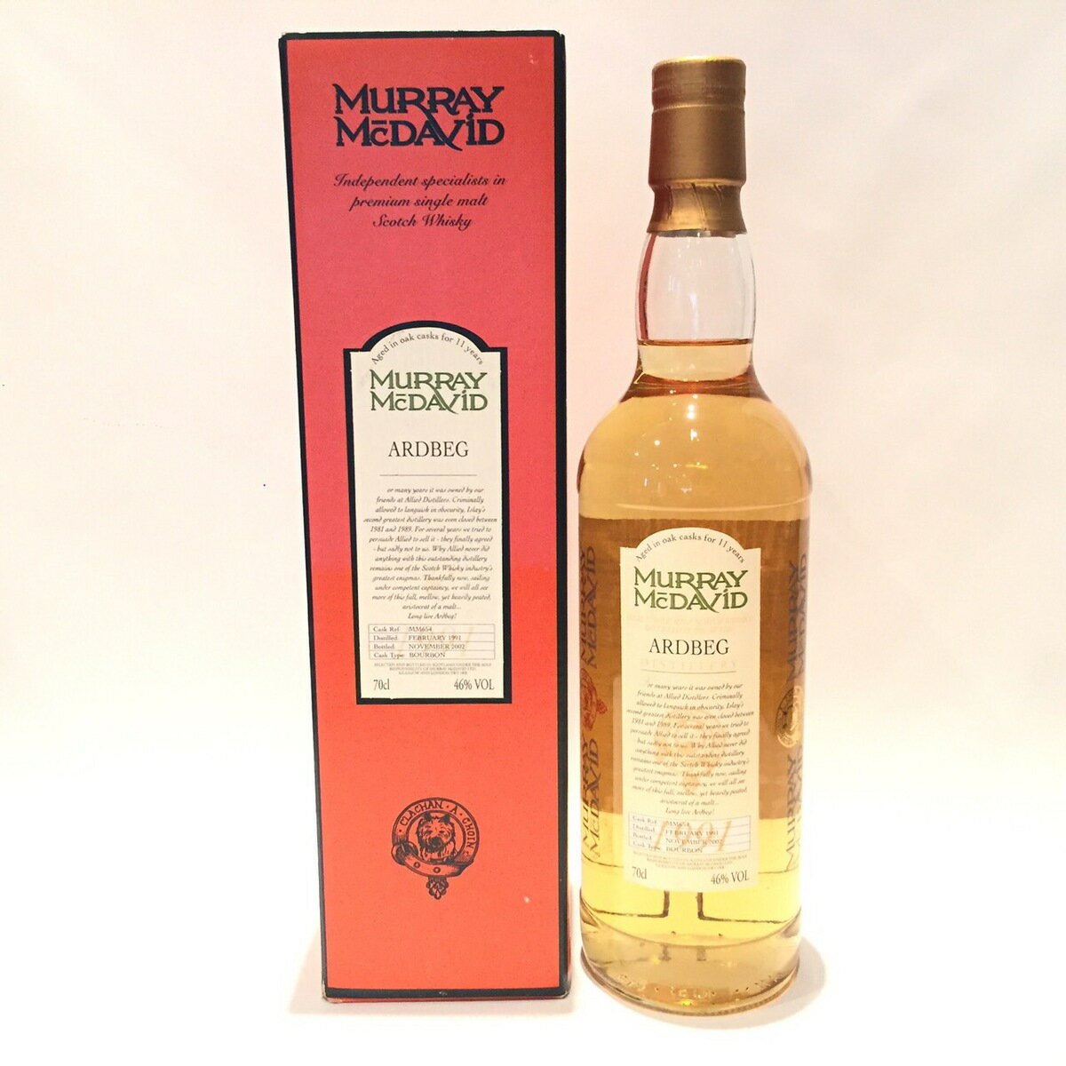 アードベッグ Ardbeg Murray McDavid 1991 - 2002 11 Years old 46% VOL / 70cl Cask MM654 Bourbon Cask matured