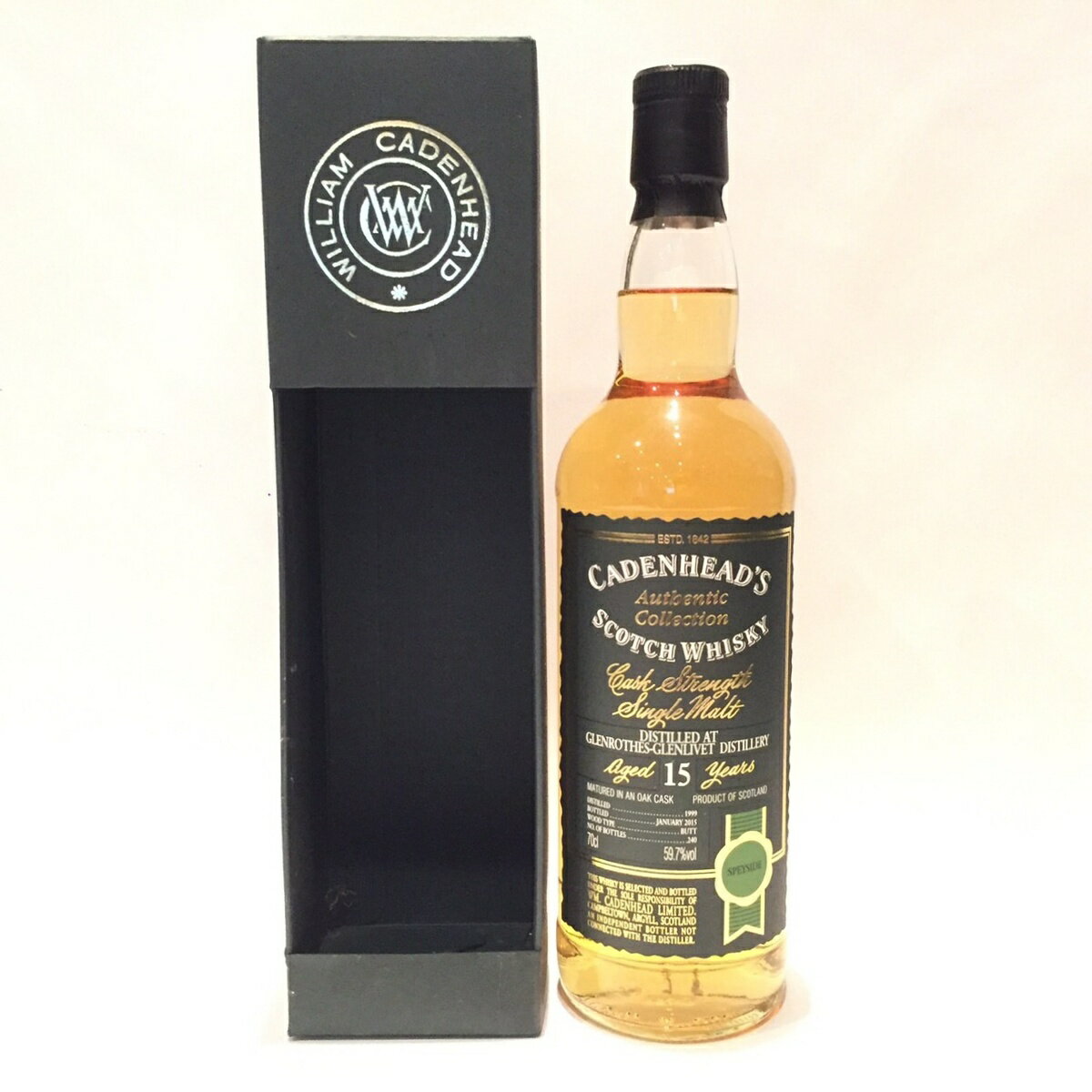 グレンロセスGlenrothesWm. CadenheadAuthentic Collection1999 - 201515 Years old59.7%vol / 70clOne of 240Butt matured