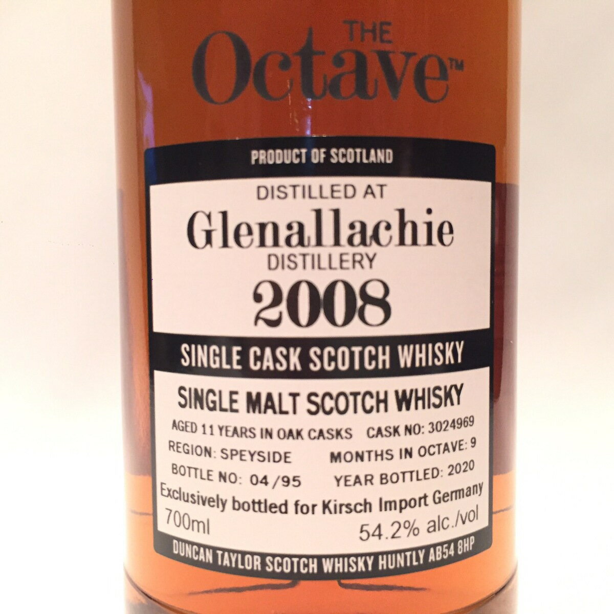 グレンアラヒGlenallachieDuncan Taylor & Co. Ltd.the Octave2008 - 202011 Years old54.2% alc./vol / 700mlOne of 95Cask 3024969Oak Cask maturedSherry Octave Finish9 months in octave