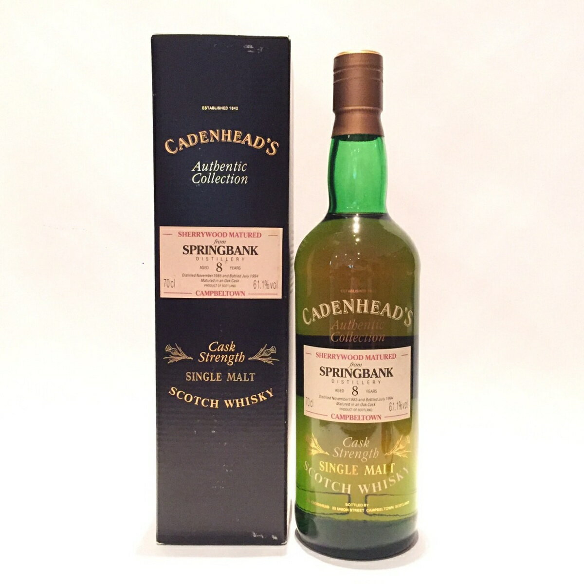 ץ󥰥ХSpringbankWm. Cadenhead1985-19948 Years61.1% vol / 70clSherry Wood matured