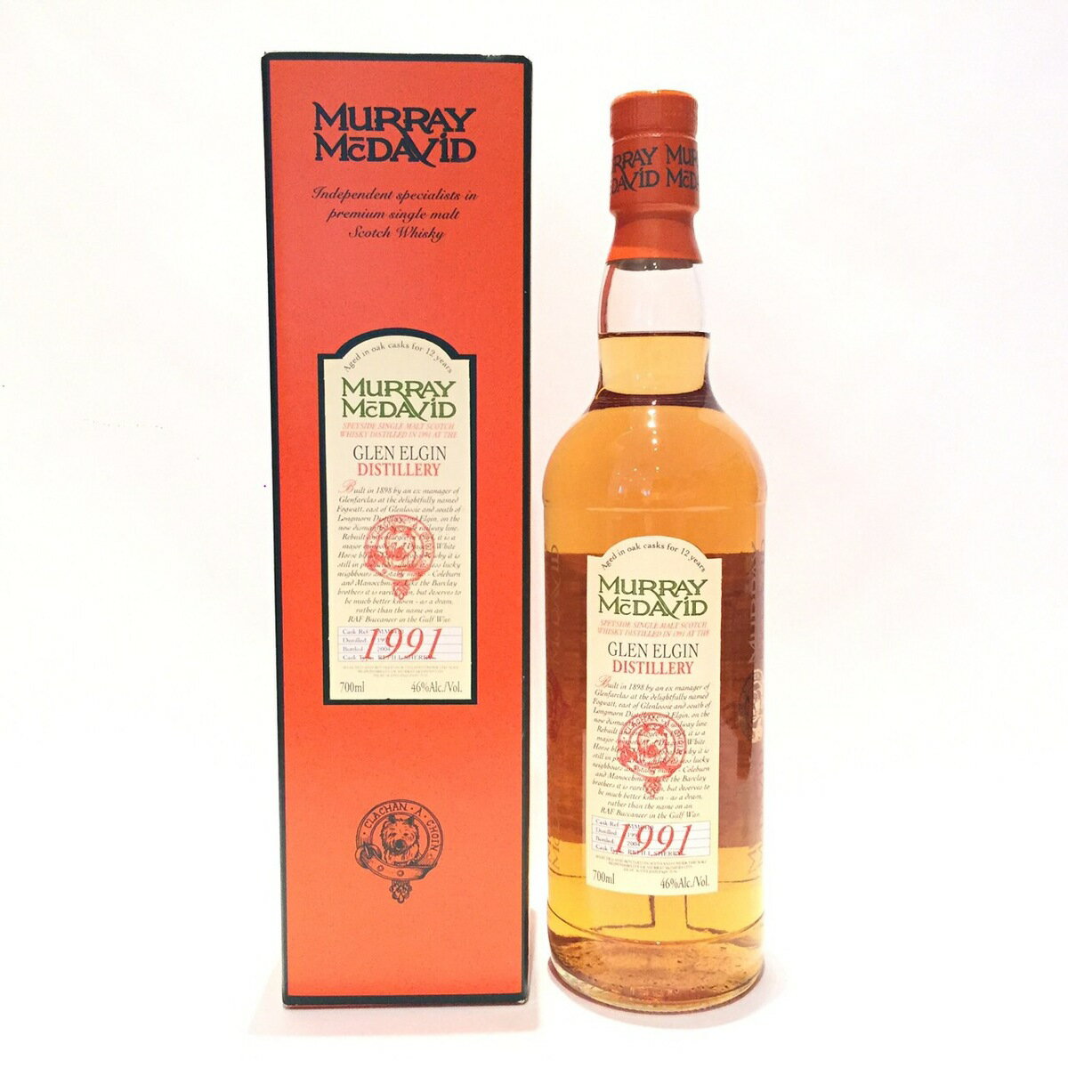 グレンエルギンGlen ElginMurray McDavid1991 - 200412 Years46%Alc./Vol. / 700mlRefill Sherry Cask